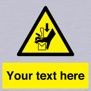 Custom warning hand crushing between press brake tool